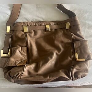 Michael Kors tan/gold bag
